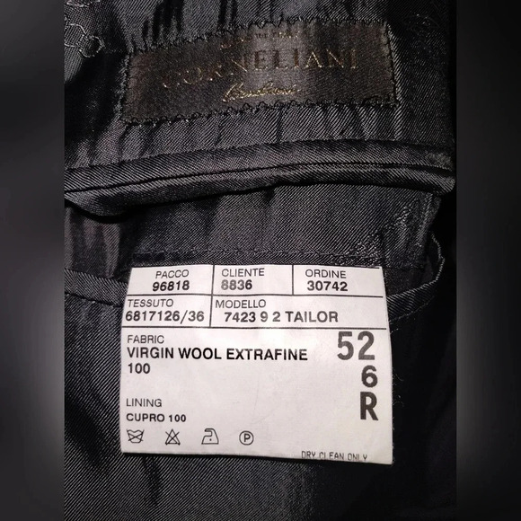 Corneliani S150's Wool Gray Pinstripe Suit Jacket size‎ 52R Italy Evening Event - Picture 8 of 9